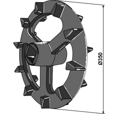 Crosskill-Ring Ø 350 mm für Walze MASCHIO F20020154 – Nachbau  