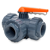 Vanne manuelle 3 voies 1"1/2 percage T PVC