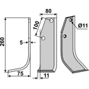 Fräsmesser Links 260 x 80 Holder Nachbau