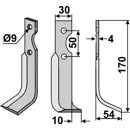 Fräsmesser Rechts 170 x 30 Grillo Nachbau