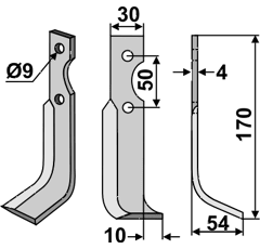 Fräsmesser Rechts 170 x 30 Grillo Nachbau