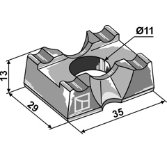 Piéce de serrage 11 mm pour épandeur WELGER adaptable