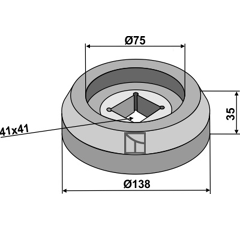 Flasque intérieure Ø 138 mm pour déchaumeur BUGNOT - GREGOIRE & BESSON - KUHN adaptable