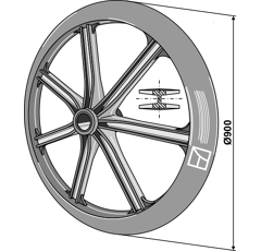 Rueda packer Ø 900 x 105 mm adaptable - BlackSteel©
