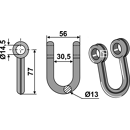 Schäkel 77 x 56 für Mulcher KUHN – Nachbau  