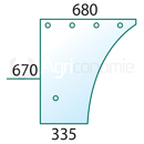 Vitre de porte D/G pour machine agricole FENDT 247811030111 adaptable