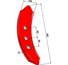Pointe de soc droite pour cultivateur LANDSBERG|PÖTTINGER 00965500671 adaptable
