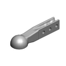 Kugelzugöse Kugel 80,absteckbar,H-Schaft 80x60 mm, 3-Loch, Schwarz Grundiert      