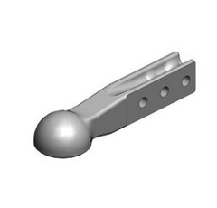 Kugelzugöse Kugel 80,absteckbar,H-Schaft 80x60 mm, 3-Loch, Schwarz Grundiert      