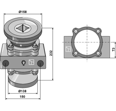 Abstreifer Komplett - rechte Ausführung - Ø510 - 1,470 kg