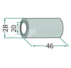 Entretoise 46 mm pour broyeur SPRAGELSE adaptable