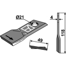 KM-Klinge links 120x49x4 mm 434975N Pöttinger Nachbau 