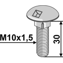 Flachrundschraube M10x1,5x30 ohne Mutter galvanisch verzinkt