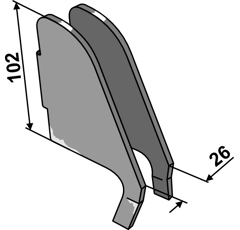 Verschleißschutz 102 x 26 mm für Tiefenlockerer SIMBA P11181 Nachbau  