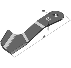 Couteau droit pour faucheur 668mm SPEARHEAD 7770752 adaptable - Blacksteel©