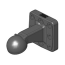 Kugelzugöse Kugel 80,Flanschmaß 145x145 mm, 8-Loch, Neigung Kopf 20°, ISO 24347,Farbe Schwarz  