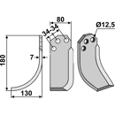 Fräsmesser Links 180 x 80 Agritalia, Carraro Nachbau