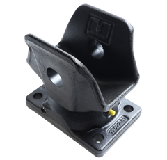 Flanschzugmaul manuell,Flanschmaß 140x80 mm,ohne Anhängebolzen, Schwarz  