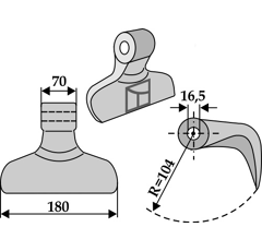 Marteau pour broyeur 180x70mm FERRI 901016 Adaptable Blacksteel©