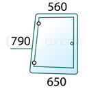 Vitre latérale Dr. pour machine agricole NEW HOLLAND 82029320 adaptable
