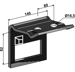 Brida de fijación para diente 140 x 12 mm adapt. BlackSteel©