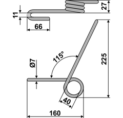 Griffe Ø7mm pour semoir KUHN FJX0348C adaptable - Blacksteel©