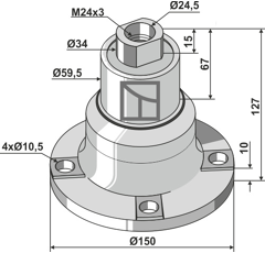Rodamiento - Blacksteel para AMAZONE 979539 adaptable