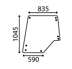 Vitre pour tracteur MASSEY FERGUSON 3600358M1 adaptable
