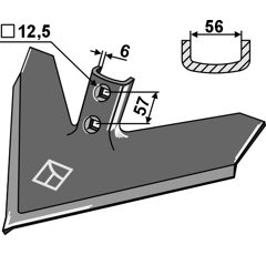 Soc à patte d’oie pour cultivateur JOHN DEERE N182038 adaptable