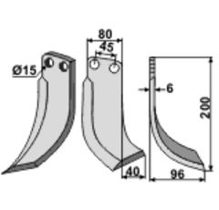 Fräsmesser - rechts= Messer 1560 EBE01RGERING Gering Nachbau