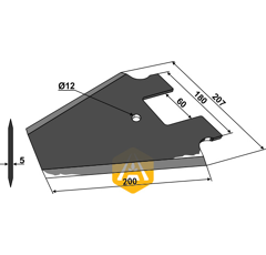 Couteau pour mélangeuse SCHUITEMAKER 433.0112 adaptable - Blacksteel©