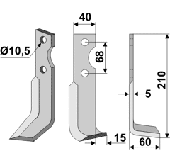 Fräsmesser Rechts 210 x 40 Benassi Nachbau