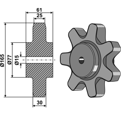 Taschenrad Ø165 691502