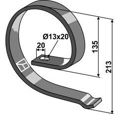 Refuerzo doble espiral 40 x 10 mm para binadora EINBOCK 15-279 adaptable
