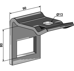 Halter für Zinken 80 mm Nachbau  