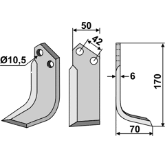 Fräsmesser Rechts 170 x 50 Nibbi Bruno Nachbau