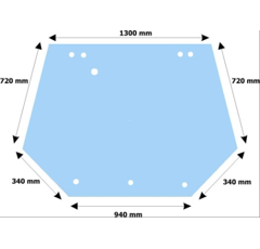 Vitre arrière pour tracteur FORD 81865244 adaptable