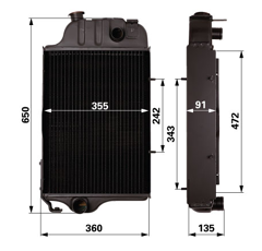 Radiateur pour tracteur JOHN DEERE AL31503 adaptable