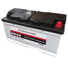 Batterie tracteur 12v 100Ah décharge lente + à droite | TECHNI-POWER
