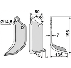 Fräsmesser - rechts M29100405R Maschio Original