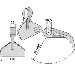 Marteau pour broyeur KUHN 0901134 adaptable