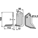 Fräsmesser Links 168 x 80 Palladino, Sandri Nachbau
