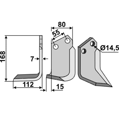 Fräsmesser Links 168 x 80 Palladino, Sandri Nachbau