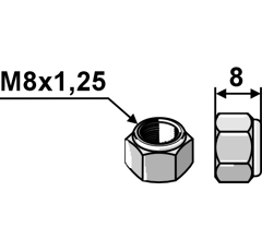Écrou hexagonal à freinage interne M8 adaptable BlackSteel©