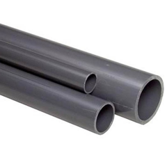 Tuyau en PVC gris rigide 16 bars pour aspiration/refoulement de fluide (vendu au mètre)