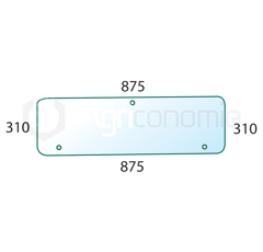 Vitre arrière pour tracteur CASE IH 3233032R1 adaptable