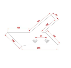 Pointe de soc droite pour charrue STEENO 30340002 adaptable