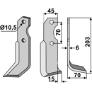 Fräsmesser Rechts 203 x 45 Brumital-Agris Nachbau