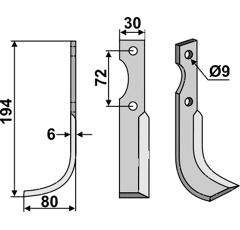 Fräsmesser Links 194 x 30 Casorzo Nachbau