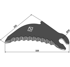 Couteau 319 mm pour presse CASE IH|NEW HOLLAND 84056505 adaptable- BlackSteel©